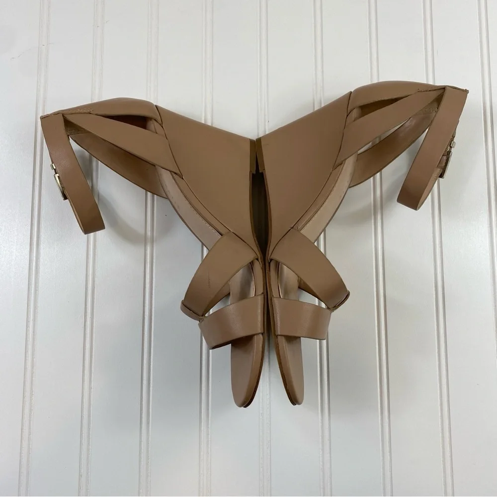 Kelly & Katie Women’s Brown Tan Buckle Ankle Wedge Heels Shoes‎ Sz 10M